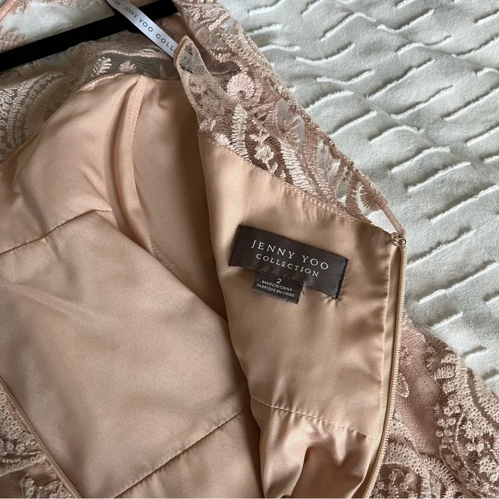 Jenny Yoo Lace Midi Dress - Size 2 Blush from Anthropologie - Picture 11 of 13